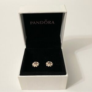 Pandora Magnolia Bloom Enamel Stud Earrings S925 ALE Sterling Silver